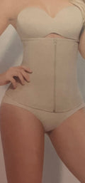Beige waist trainer with zipper